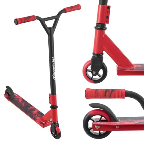 ArtSport Stunt Scooter mit 360°-Lenkung – ABEC-9 Kugellager, 100 mm PU-Räder, Griptape