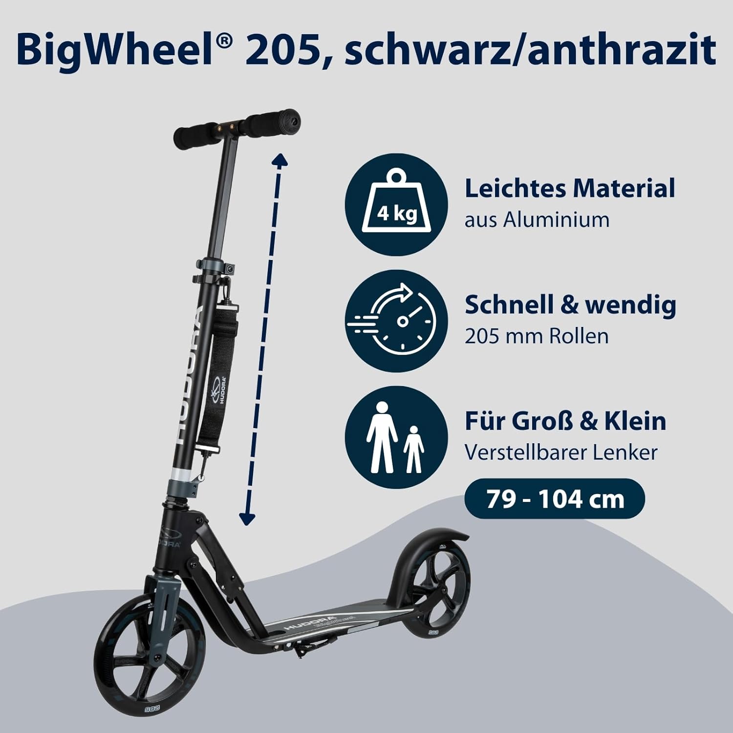 HUDORA BigWheel 205 Cityroller Ansicht 3