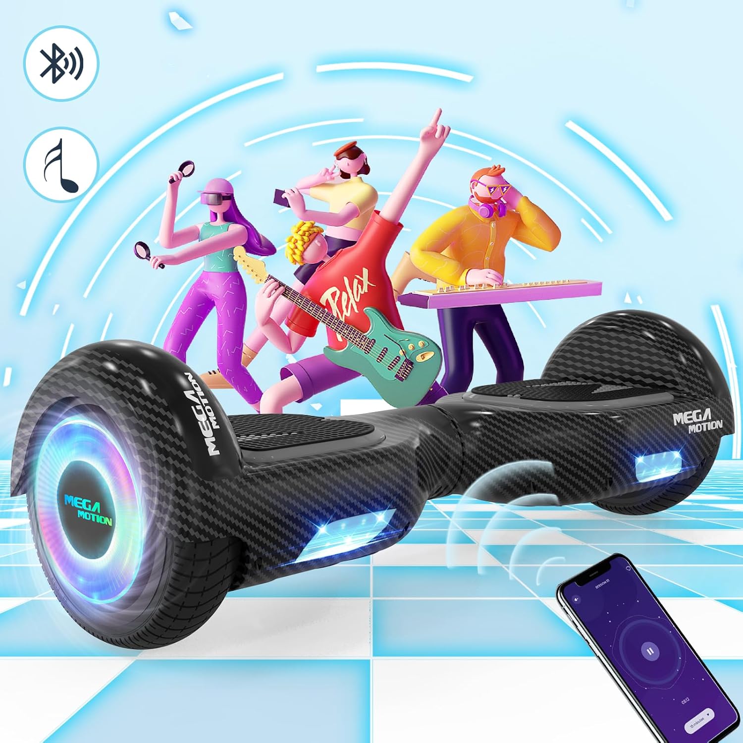MEGA MOTION Hoverboard 6,5″ mit Hoverkart Ansicht 3